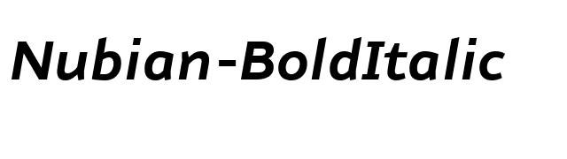 Nubian-BoldItalic font preview