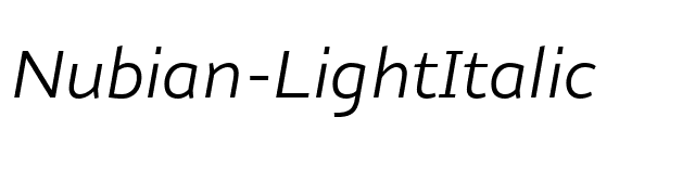 Nubian-LightItalic font preview