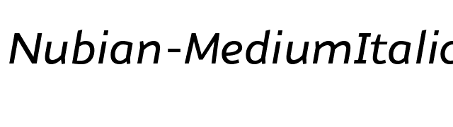 Nubian-MediumItalic font preview