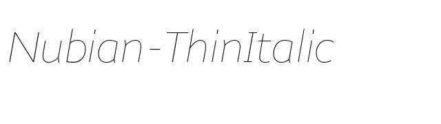 Nubian-ThinItalic font preview