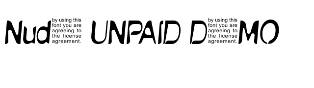 NudE UNPAID DEMO font preview