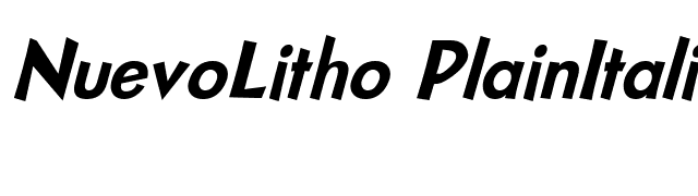 NuevoLitho PlainItalic font preview