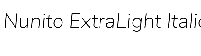 Nunito ExtraLight Italic font preview