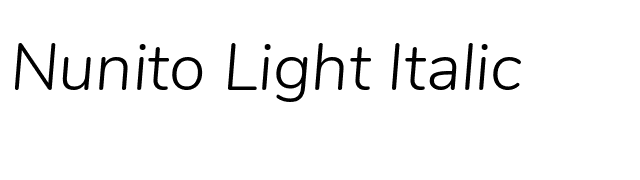 Nunito Light Italic font preview