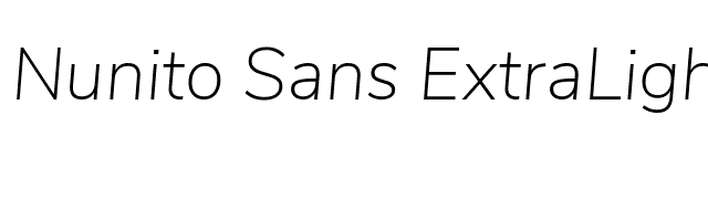 Nunito Sans ExtraLight Italic font preview