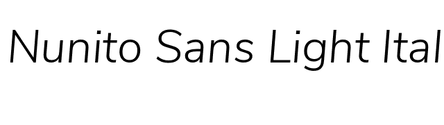 Nunito Sans Light Italic font preview
