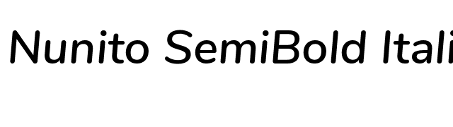 Nunito SemiBold Italic font preview