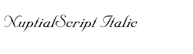 NuptialScript Italic font preview
