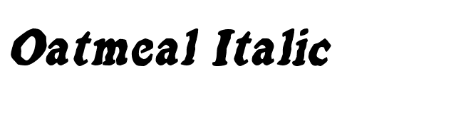 Oatmeal Italic font preview