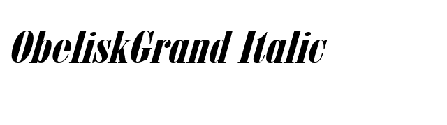 ObeliskGrand Italic font preview