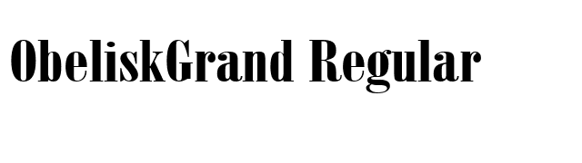 ObeliskGrand Regular font preview
