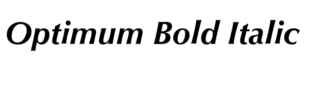 Optimum Bold Italic font preview
