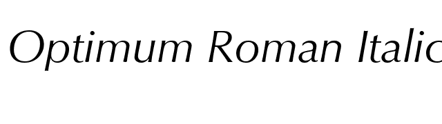 Optimum Roman Italic font preview