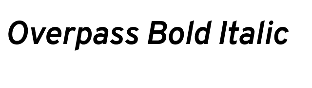 Overpass Bold Italic font preview