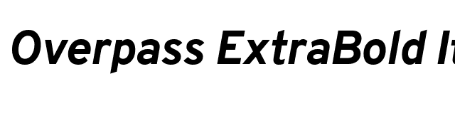 Overpass ExtraBold Italic font preview