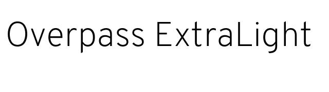 Overpass ExtraLight font preview