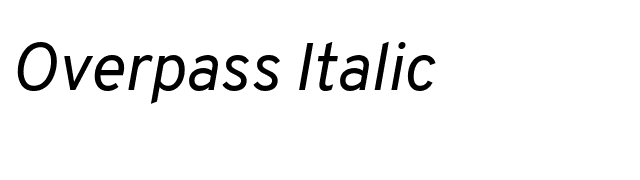 Overpass Italic font preview