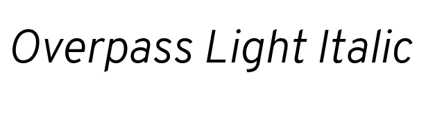 Overpass Light Italic font preview
