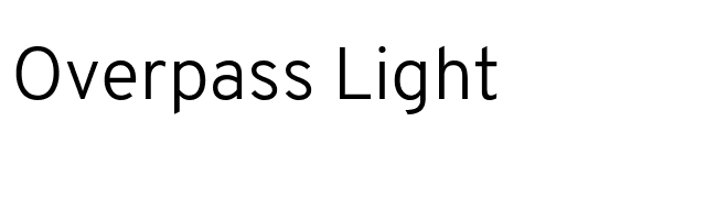 Overpass Light font preview