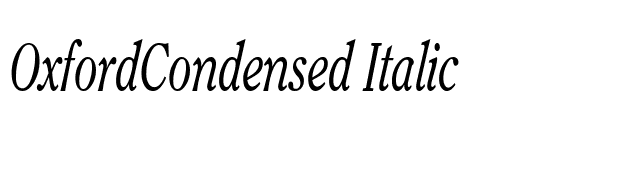 OxfordCondensed Italic font preview