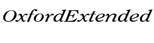 OxfordExtended Italic font preview
