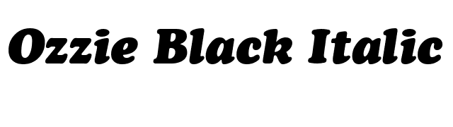 Ozzie Black Italic font preview