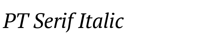 PT Serif Italic font preview