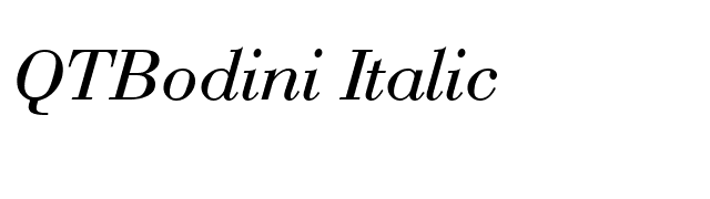 QTBodini Italic font preview