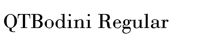 QTBodini Regular font preview