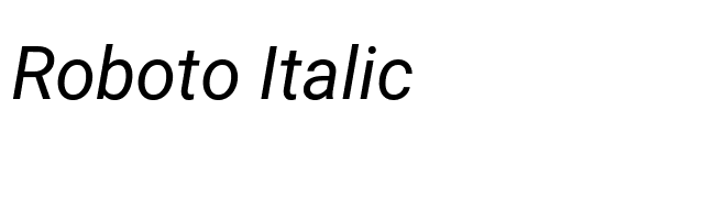 Roboto Italic font preview