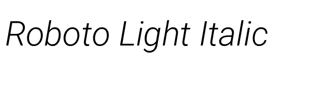 Roboto Light Italic font preview