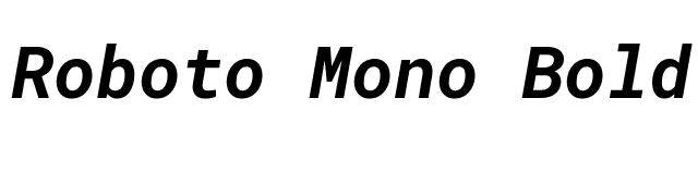 Roboto Mono Bold Italic font preview