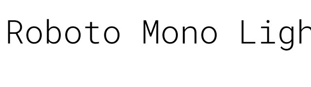 Roboto Mono Light font preview