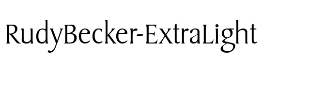 RudyBecker-ExtraLight font preview