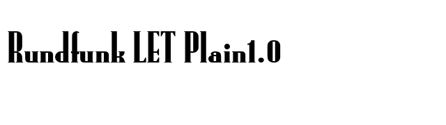 Rundfunk LET Plain1.0 font preview