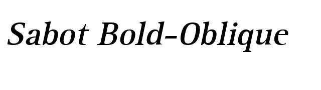 Sabot Bold-Oblique font preview