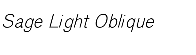 Sage Light Oblique font preview