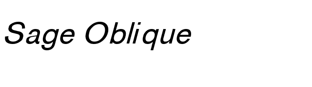 Sage Oblique font preview
