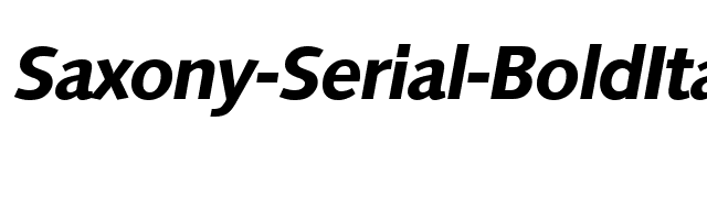 Saxony-Serial-BoldItalic font preview