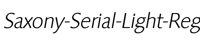 Saxony-Serial-Light-RegularItalic font preview