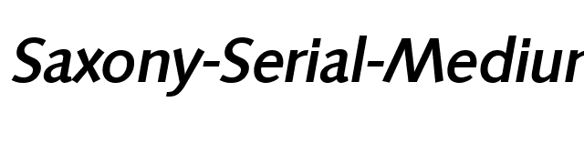 Saxony-Serial-Medium-RegularItalic font preview