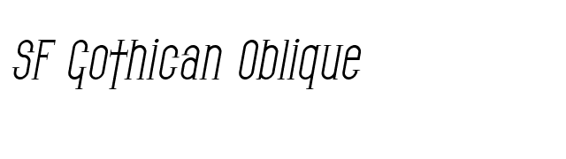 SF Gothican Oblique font preview