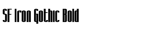 SF Iron Gothic Bold font preview