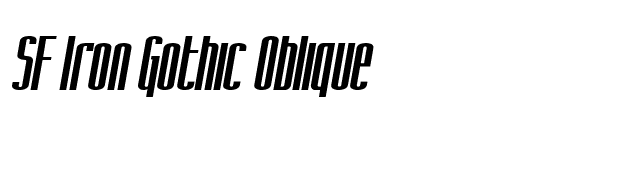 SF Iron Gothic Oblique font preview