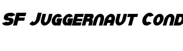 SF Juggernaut Condensed Bold Italic font preview