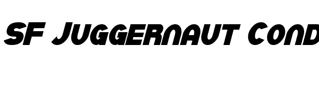 SF Juggernaut Condensed2 Bold Italic font preview