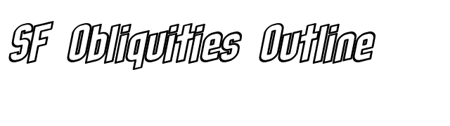 SF Obliquities Outline font preview