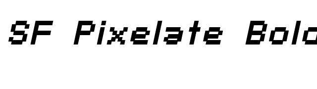 SF Pixelate Bold Oblique font preview