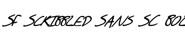 SF Scribbled Sans SC Bold Italic font preview