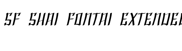 SF Shai Fontai Extended Oblique font preview